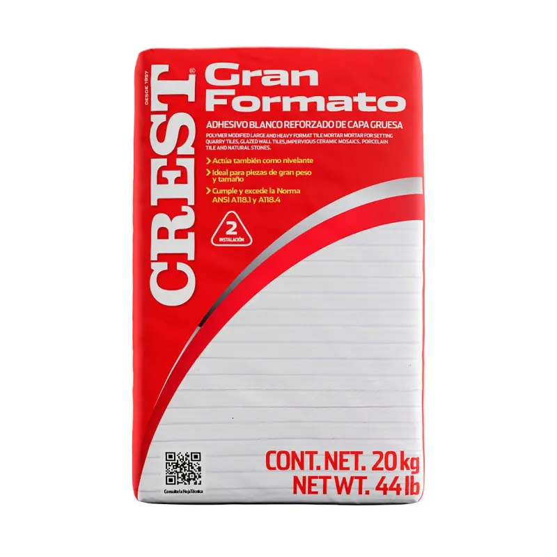 Adhesivo Gran Formato 20 Kg Crest Blanco