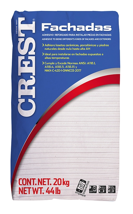 Adhesivo Crest Fachada 20 Kg Crest Blanco